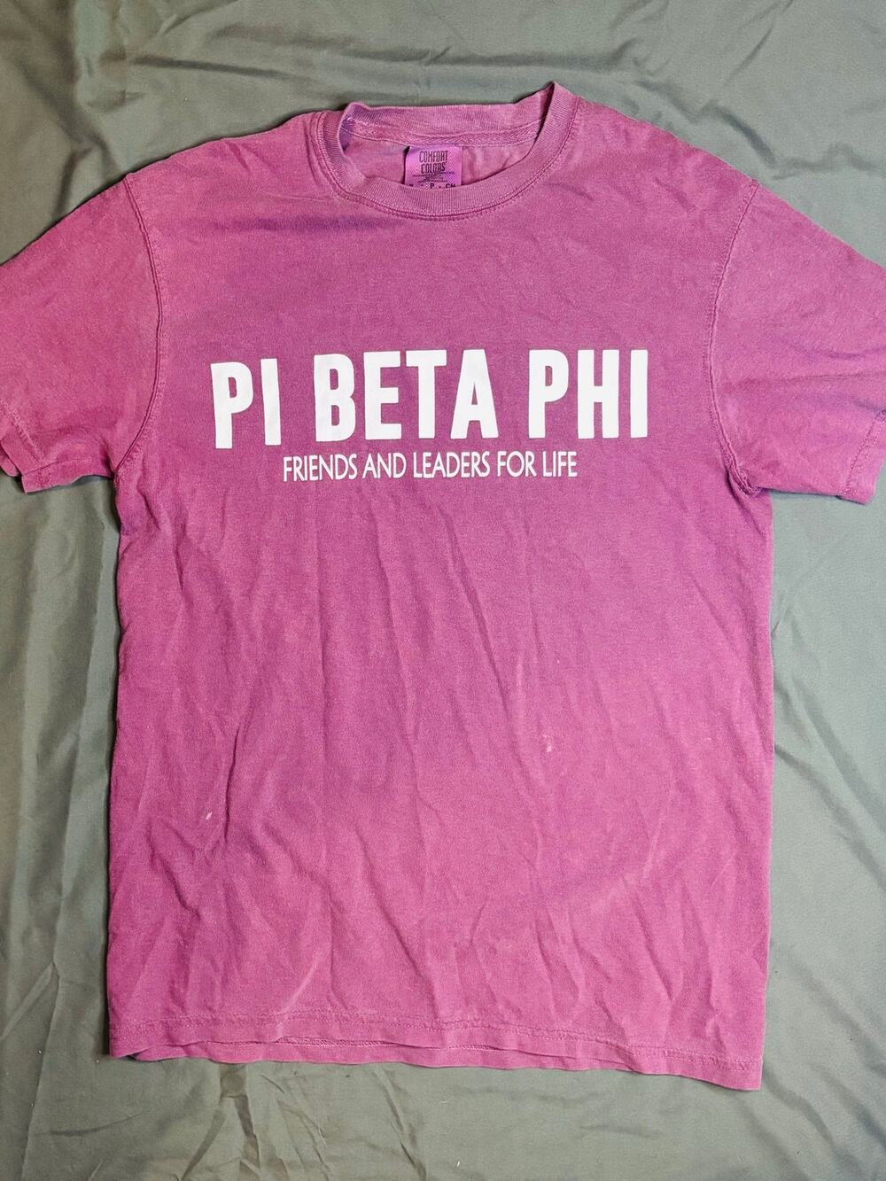Pi Beta Phi Sorority T Shirt Burgundy Friends Leaders For Life Small